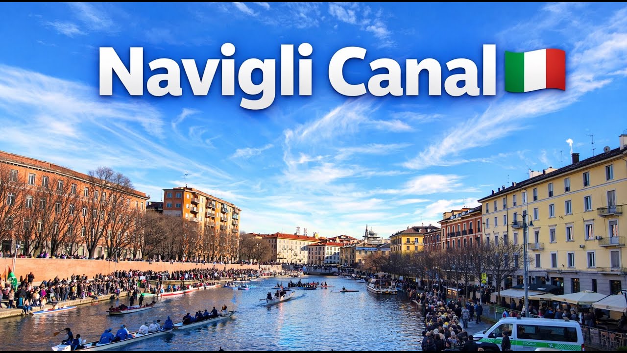 Navigli Canal Milan Walking Tour 4K HDR | Filmed on Olympic Opening Day
