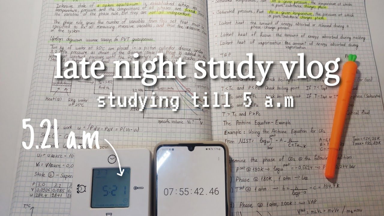 Studying till 5 a.m (pulling an all nighter, baking, taking notes) | Study diary EP. 3