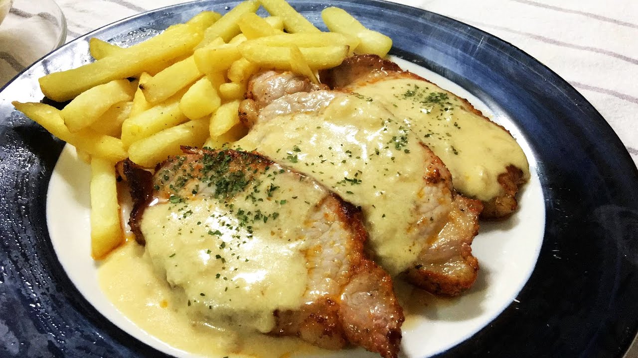 LOMO ADOBADO CASERO  CON SALSA DE CEBOLLA Y QUESO/ESPECTACULAR!!!!!!