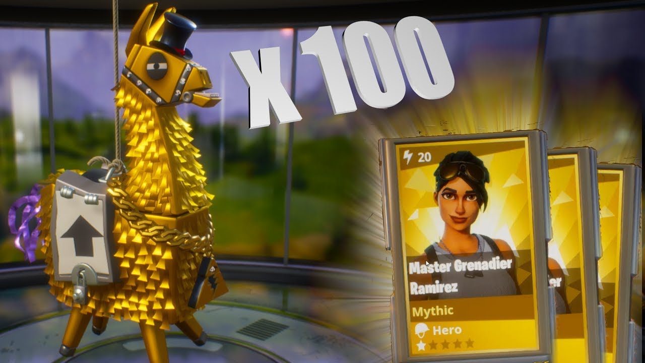 Opening 100 Loot Llamas! | 7500 V-Bucks! | Mythic Hero!
