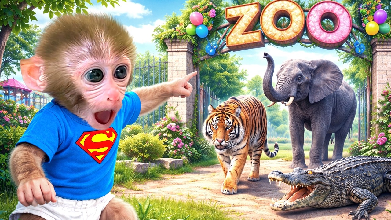 El bebé mono Bonbon encuentra un zoológico en su laptop