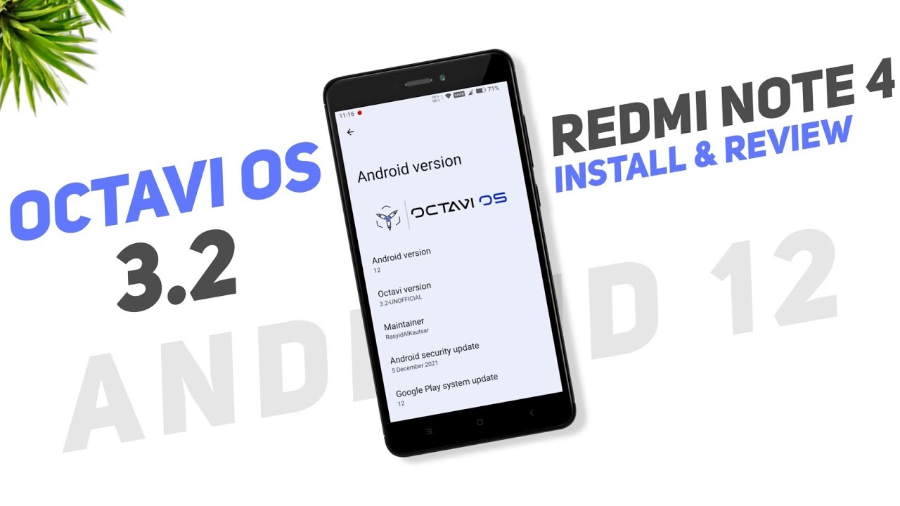 Redmi Note 4 | Android 12 Custom Rom | Octavi OS 3.2 Rom | Install & Review