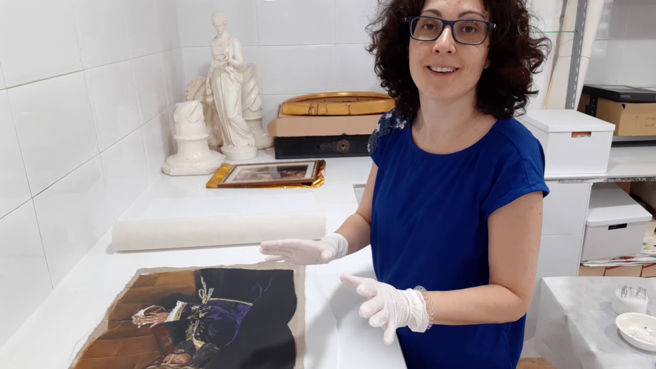 Enrollado de una pintura sin bastidor
