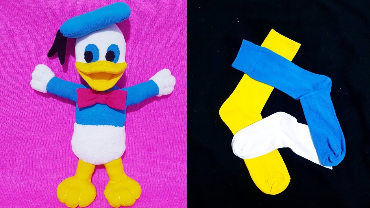 😍ИГРУШКА В НОСКАХ DONALD DUCK Made / 💥Мой дизайн / Кукла в носках / Как сделать