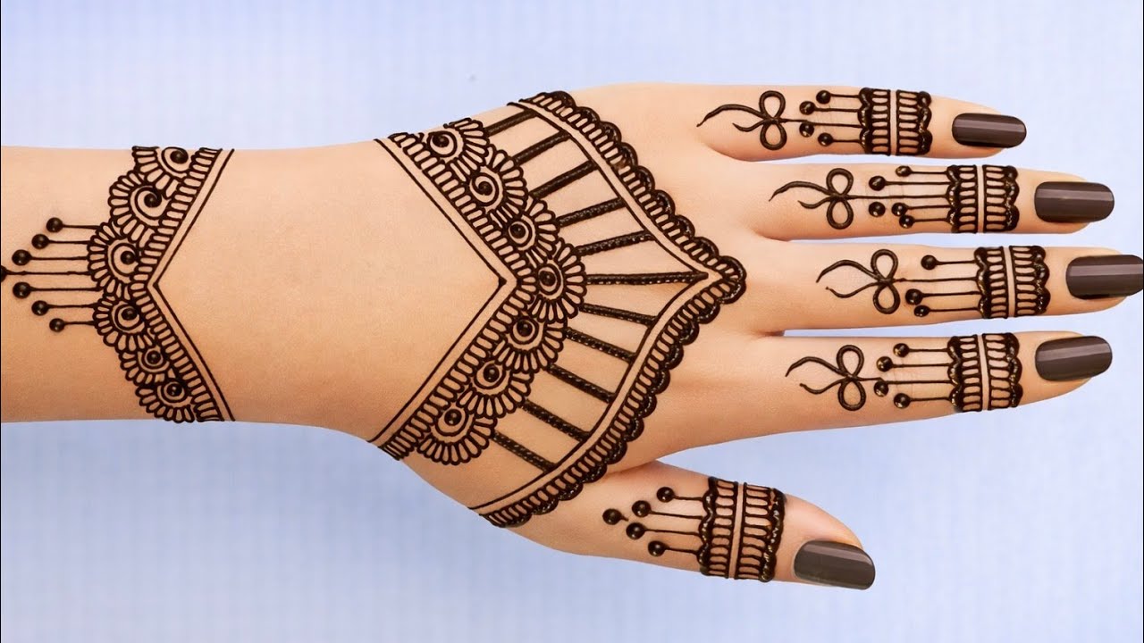New Very Beautiful And Stylish Back Hand Mehndi Design | Trending Easy Mehndi Design | Simple Mehndi