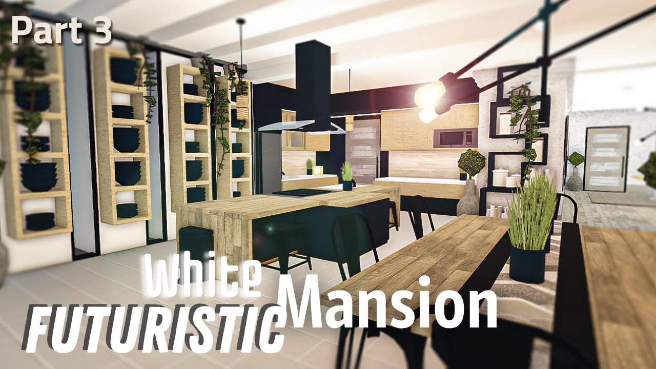 Bloxburg Build: White Futuristic Mansion (No Large Plot) (Part 3/3)