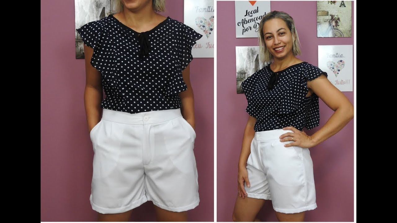 COSTURANDO SHORTS SOCIAL   MINHA MÃE COSTURA