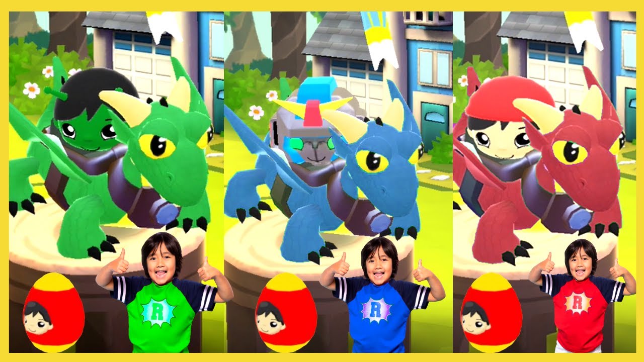 Tag with Ryan 2021 Blue Dragon VS Green Dragon VS Red Dragon New Characters New Vehicles Pizza Race