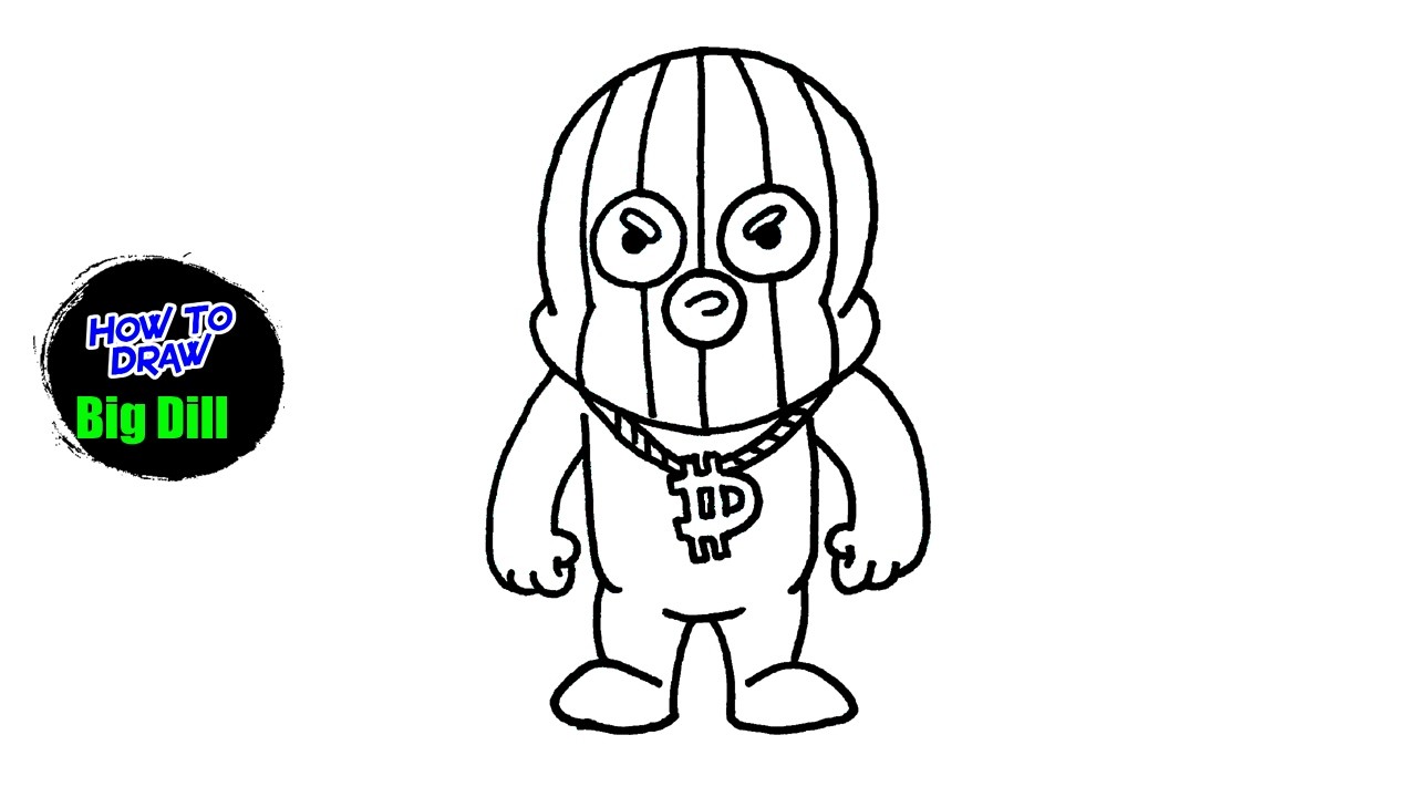 How to Draw Big Dill from Fortnite Step by Step | Easy Fortnite Drawing Tutorial