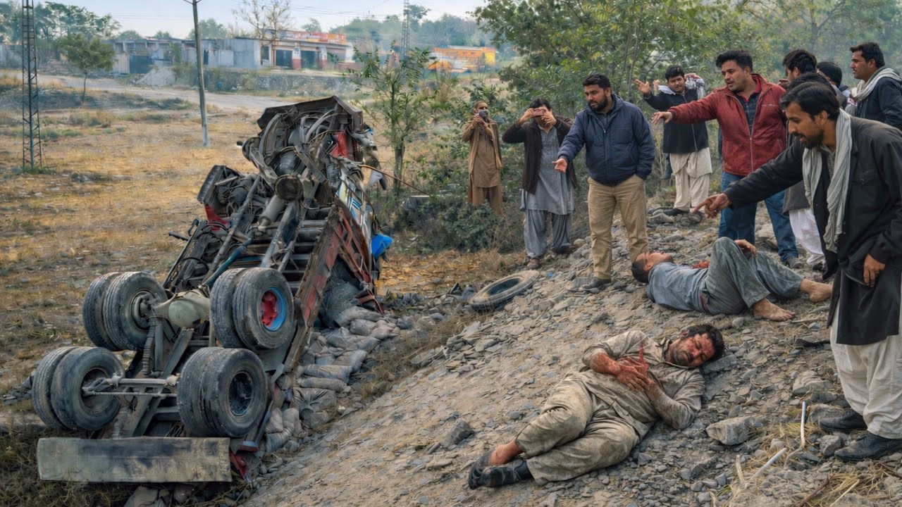 Overloaded Truck Crashed from Bridge | Driver Lost Control | Shocking Recovery
