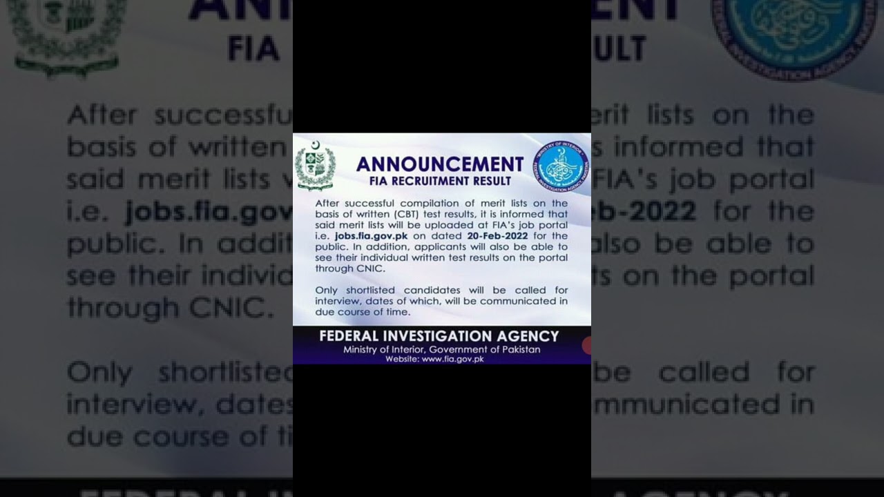Fia result date announcement 20-feb-2022