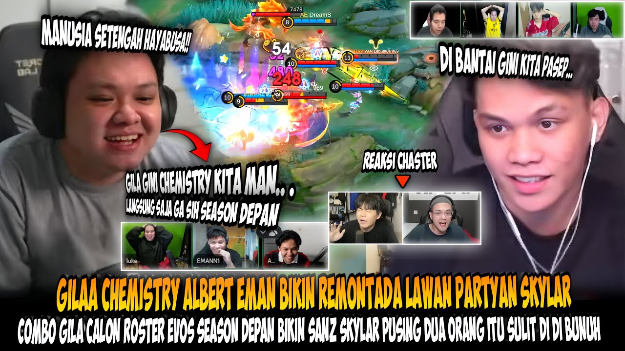 SERU PARAH GILA CHEMISTRY ALBERT EMAN BIKIN REMONTADA LAWAN SANZ SKYLAR ⁉️STM TIM VYN VS NAFARI!!
