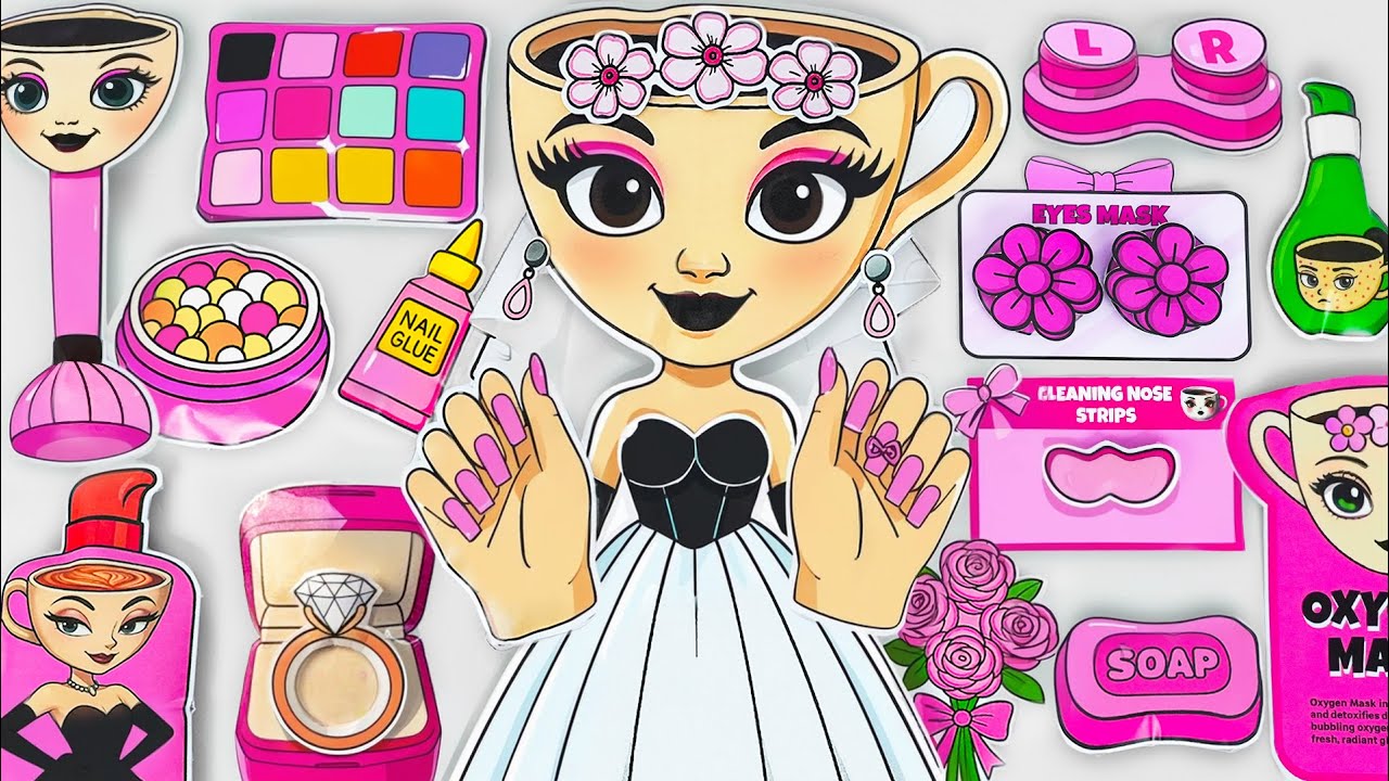 🎀Paper DIY🎀 BRIDAL ESPRESSONA SIGNORA Skin Care Make Up Blind Box 💄 BRAINROT Unboxing | Hana Paper