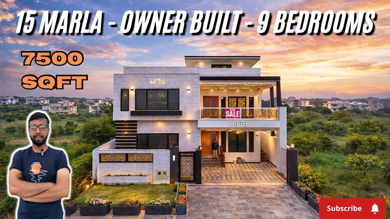 15 Marla Triple Unit 9 Bedroom 100% Owner Built House For Sale In Bahria Town Rawalpindi | Full Tour