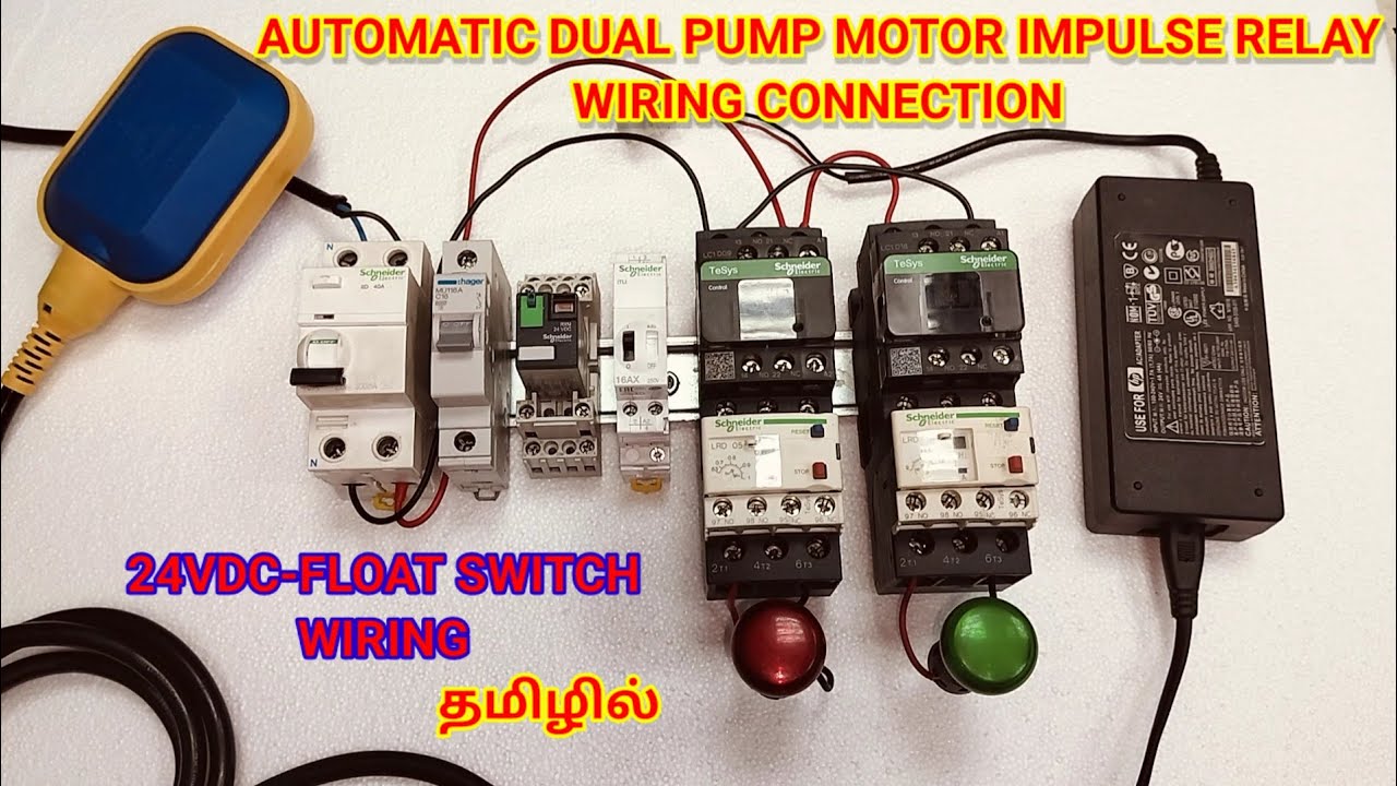 Dual pump motor impulse relay wiring connection in tamil / @RamControlTech