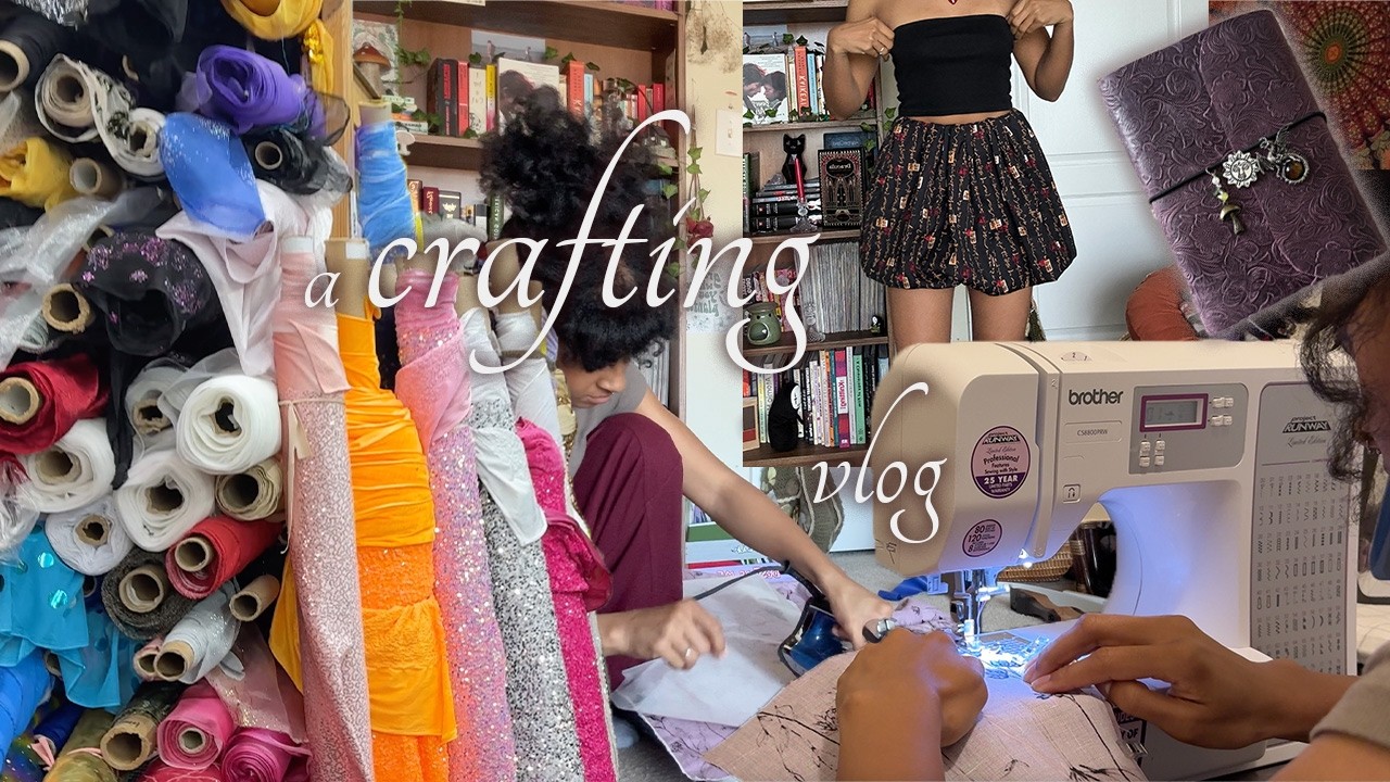 learning how to sew 🧵✂️, making journal cover, knitting | ikoxun crafts