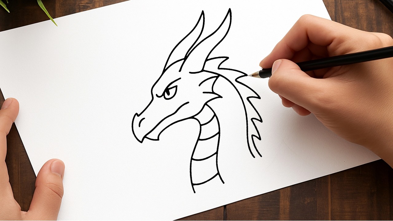 How to Draw a Dragon Head  | Easy Step-by-Step Drawing Tutorial for Beginners