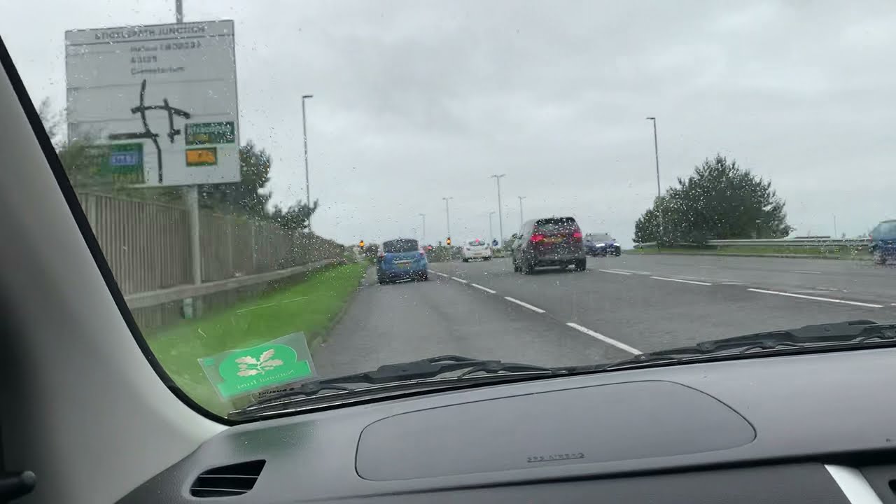 A drive through the town of Barnstaple in North Devon -- south-west England.