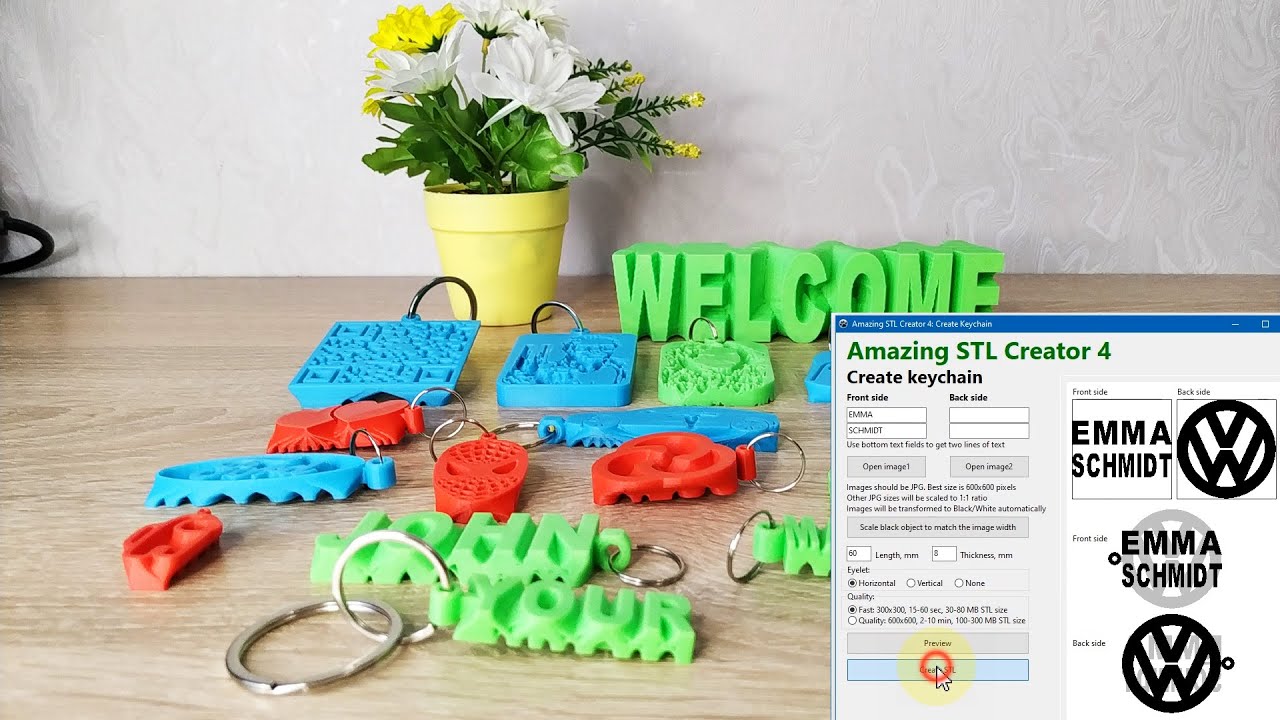 App to Create Double-sided Keychains. Amazing STL Creator 4