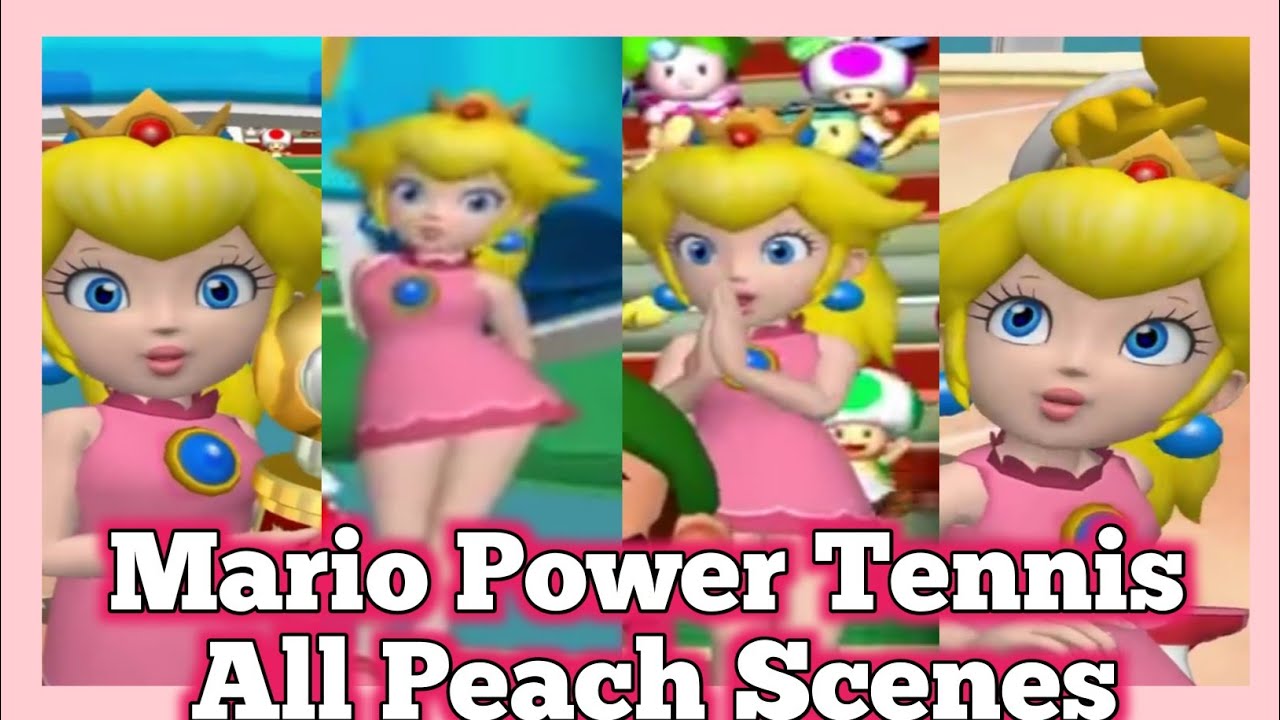 ❤️Mario Power Tennis - Peach in all trophy celebrations❤️