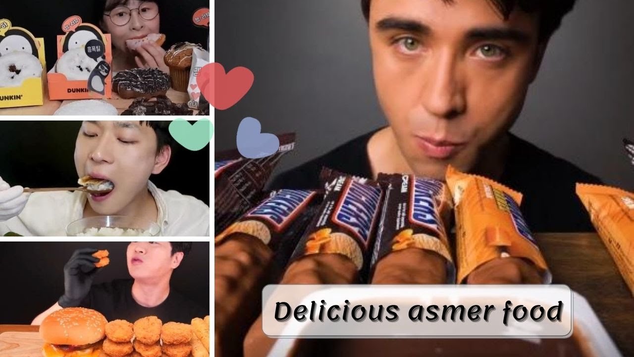 اصوات الاكل / Delicious asmer food  / asmerist eating ice cream , Donut , Baby Cabbage