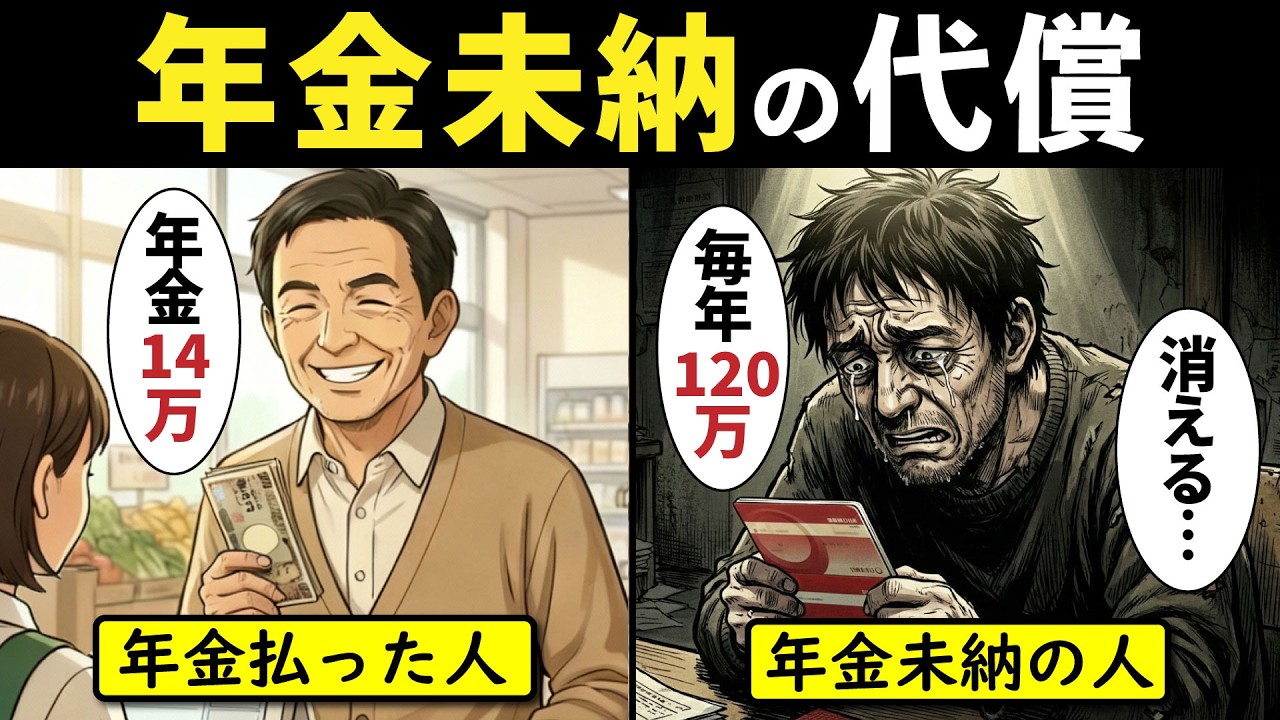 【漫画】年金未払いで老後を迎えるとどうなる？貯金を選んだ男と、年金を払った男…30年後に待っていた残酷な結末とは【年金未納・老後年金】