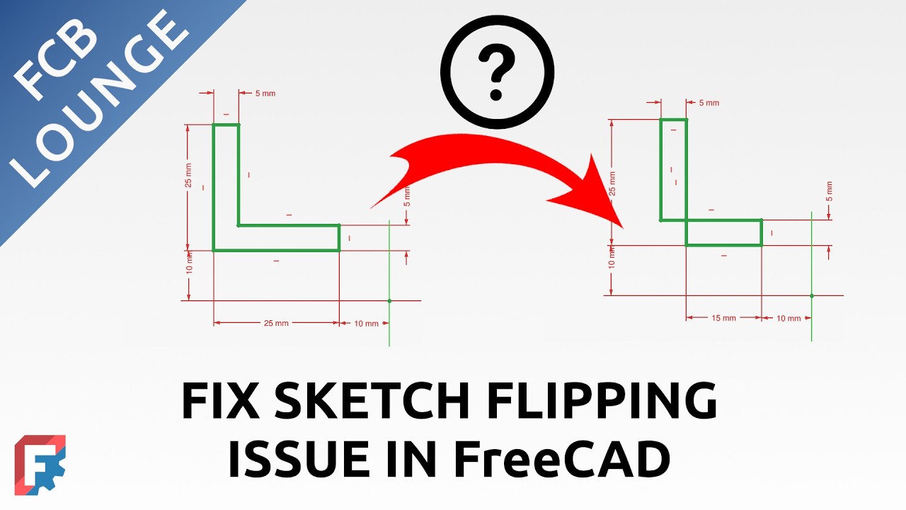 Как исправить проблему с переворачиванием эскиза в FreeCAD