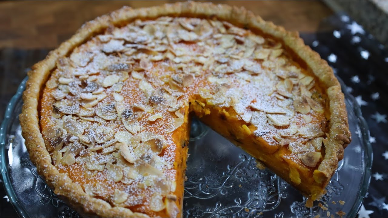 Tarte queijada de cenoura com amêndoa