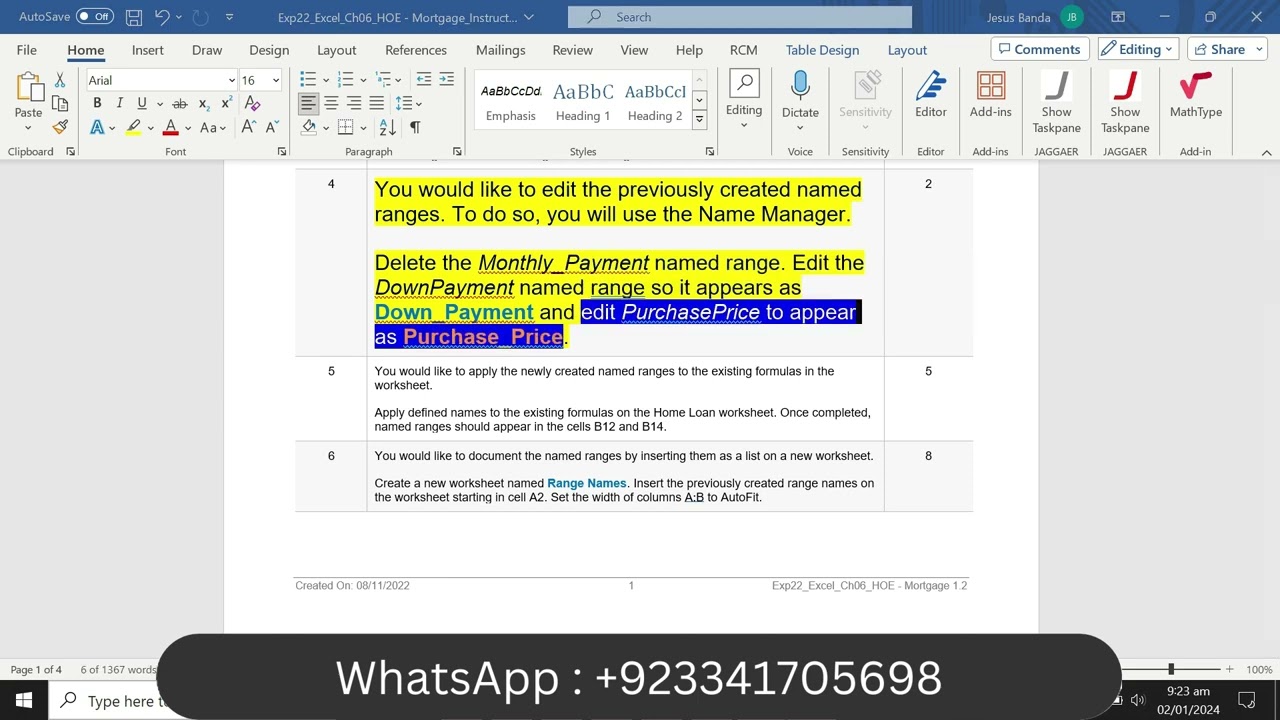 Exp22_Excel_Ch06_HOE - Mortgage | Exp22 Excel Ch06 HOE - Mortgage | Grade 100%