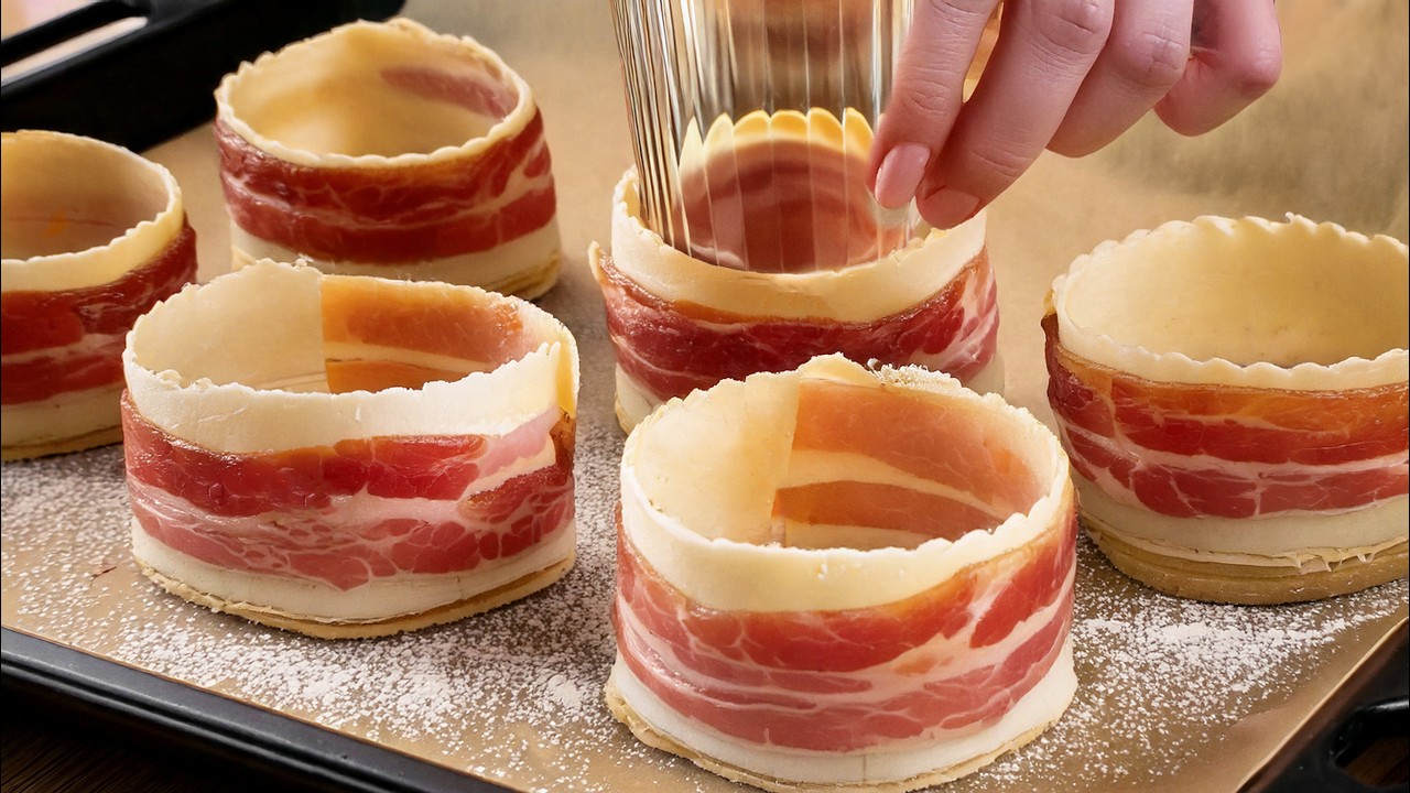 Dieses Blätterteig-Bacon-Rezept ist viral gegangen und Snack ist in nur 10 Minuten fertig!