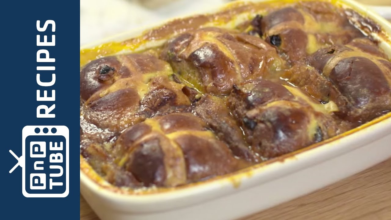 How to make Hot cross bun & butter pudding