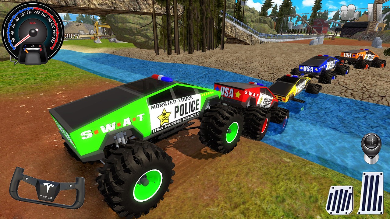 Juegos De Carros - Police Monster Trucks Impossible Driver #2 - Car Extreme Racing Android Gameplay