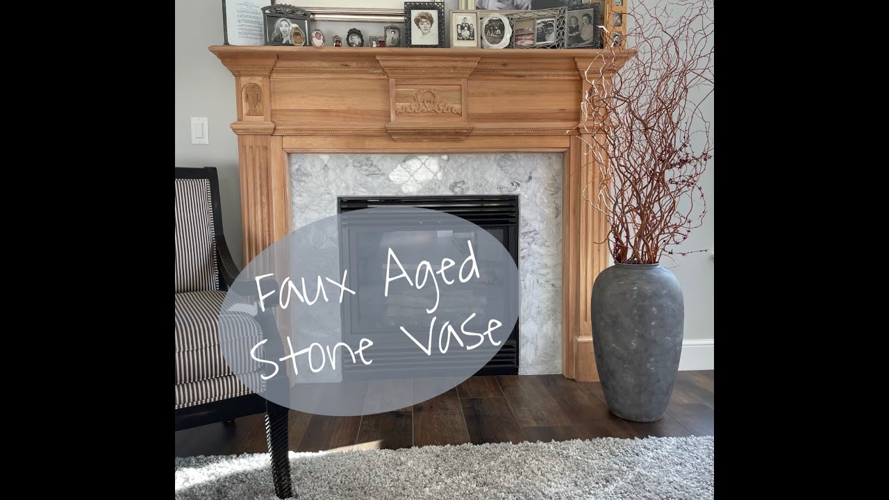 Faux Aged Stone Vase || Restoration Hardware Vessel Dupe || Chalk Paint || DIY || ASMR