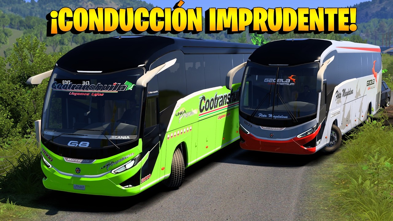 ¡BUSETEROS FORMAN ACCIDENTES y LÍOS en COLOMBIA🇨🇴!  |  American Truck Simulator