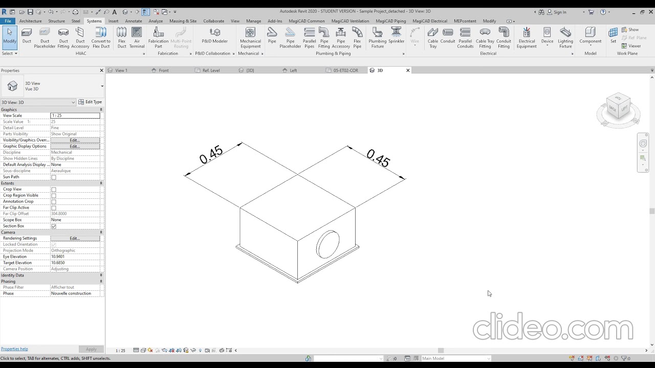 How to create a Revit diffuser family that changes dimensions according to the air flow rate