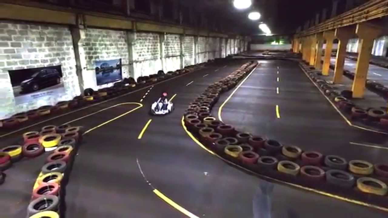 Underground karting, Karaganda. DJI Phantom 3 Advanced indoor flight. Run #1, single kart