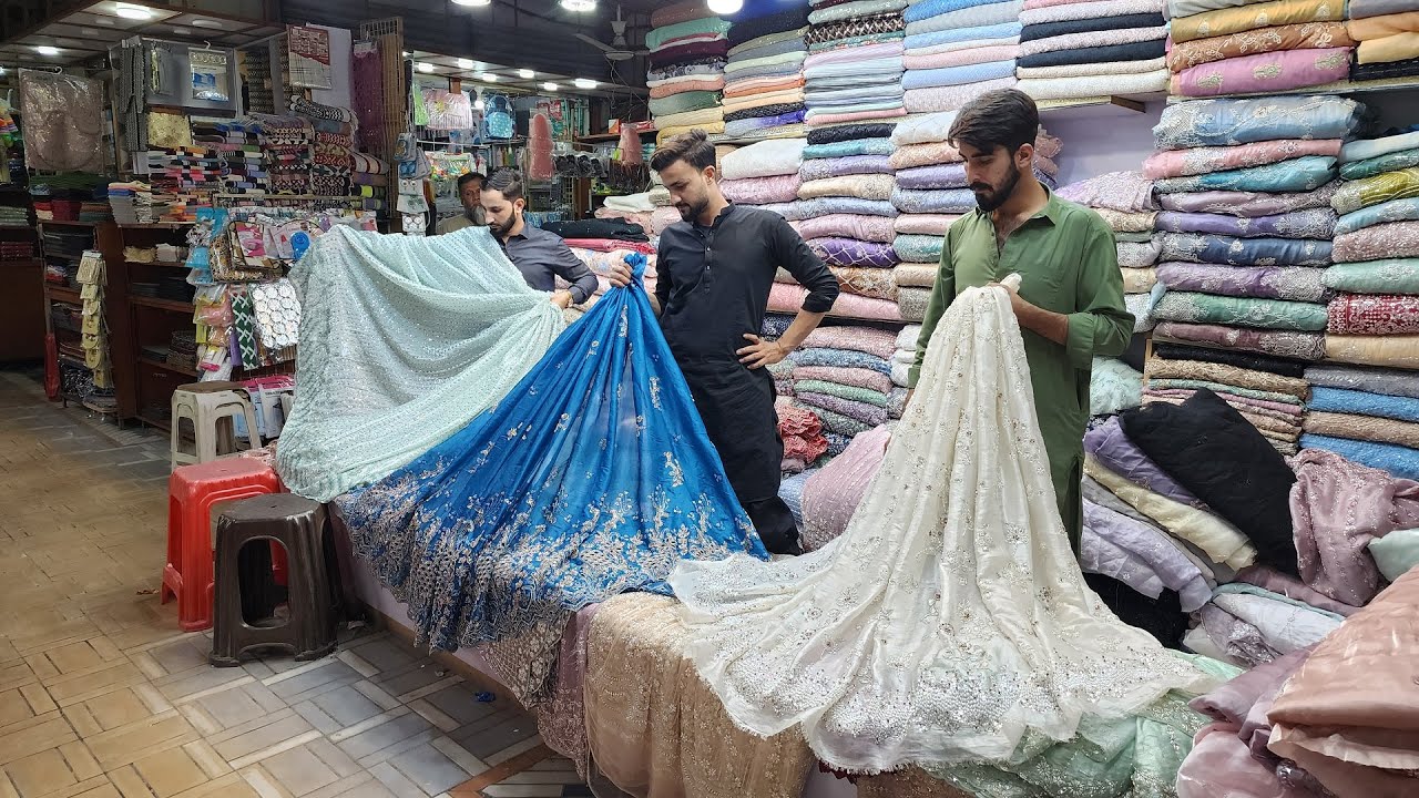 Handwork Embroidery Fabric || Fancy Fabric Shirt || Crystal Maxi dresses || Bridal Wedding Mehndi