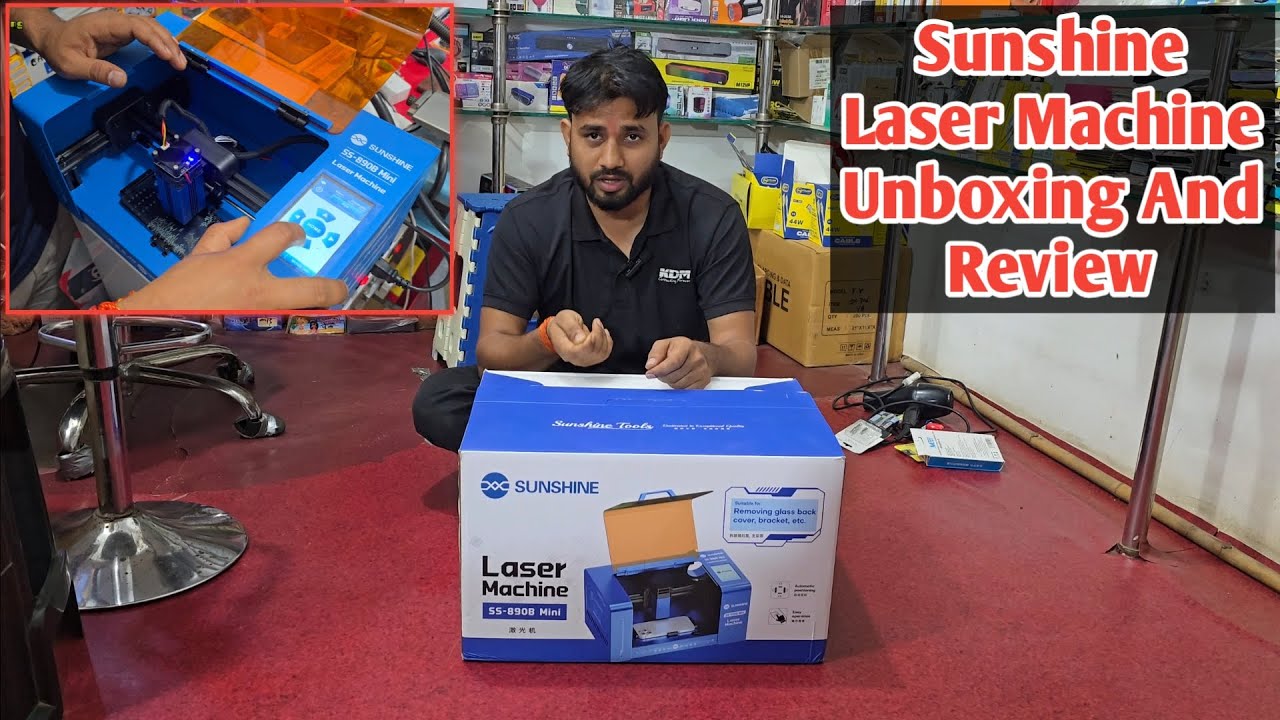 Sunshine Laser Machine Unboxing & How To Use SUNSHINE Laser Machine se IPHONE back panel change kare