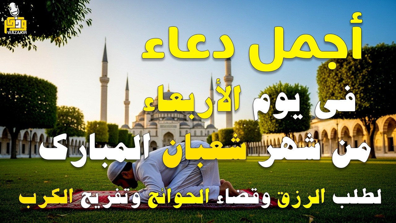 دعاء فى يوم الأربعاء المستجاب دعاء يوم 23 من شهر شعبان للرزق والشفاء العاجل وقضاء الحوائج 🤲(4k)