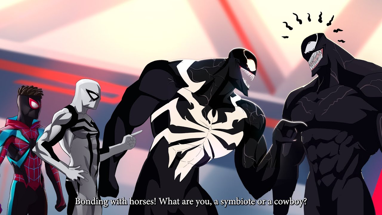 Insomniac Venom and Miles Morales and Antivenom Reacts to Venom