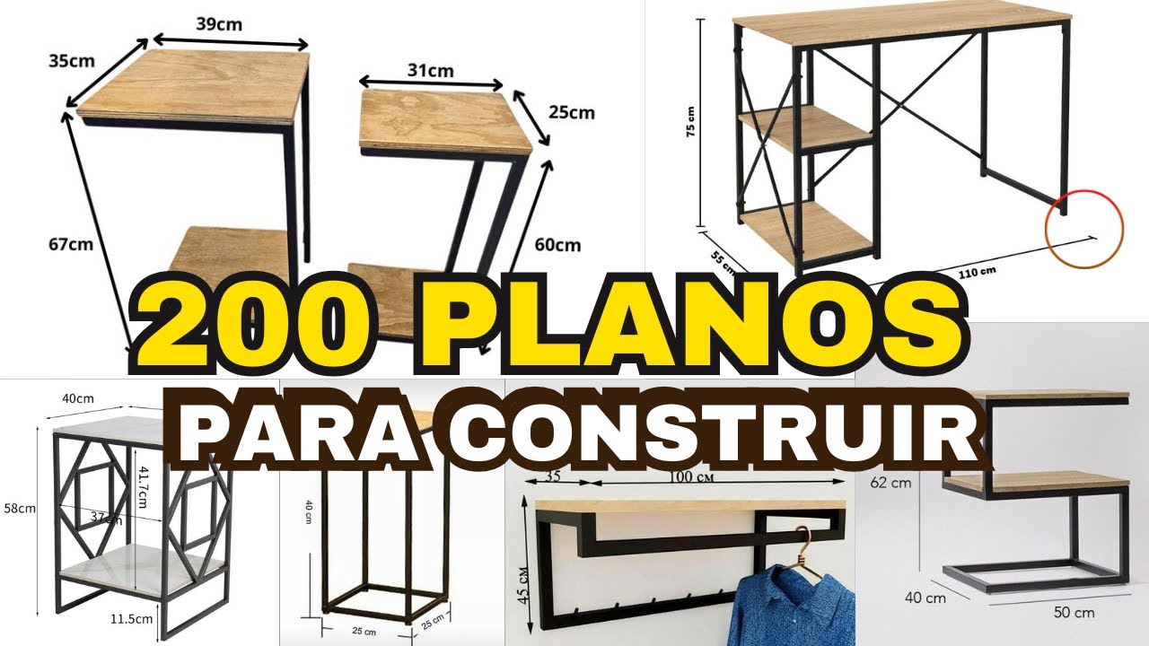 200 PLANOS de MUEBLES de MADERA y HIERRO | Carpinter&iacute;a Moderna y F&aacute;cil
