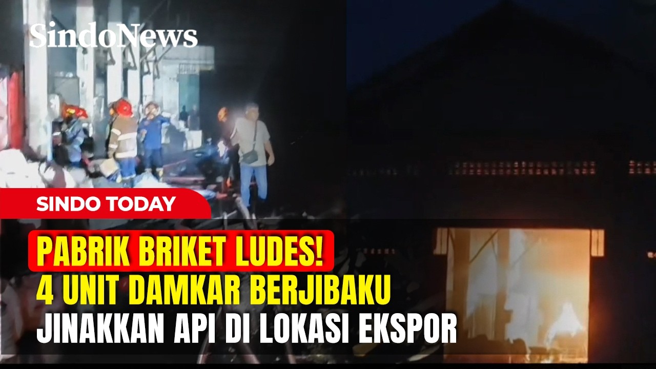 PABRIK BRIKET LUDES! 4 Unit Damkar Berjibaku Jinakkan Api di Lokasi Ekspor | Sindo Today | Part 01
