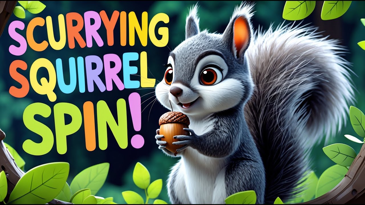 Scurrying Gray Squirrel Spin | Fun Forest Song for Kids | Energetic Animal Adventure