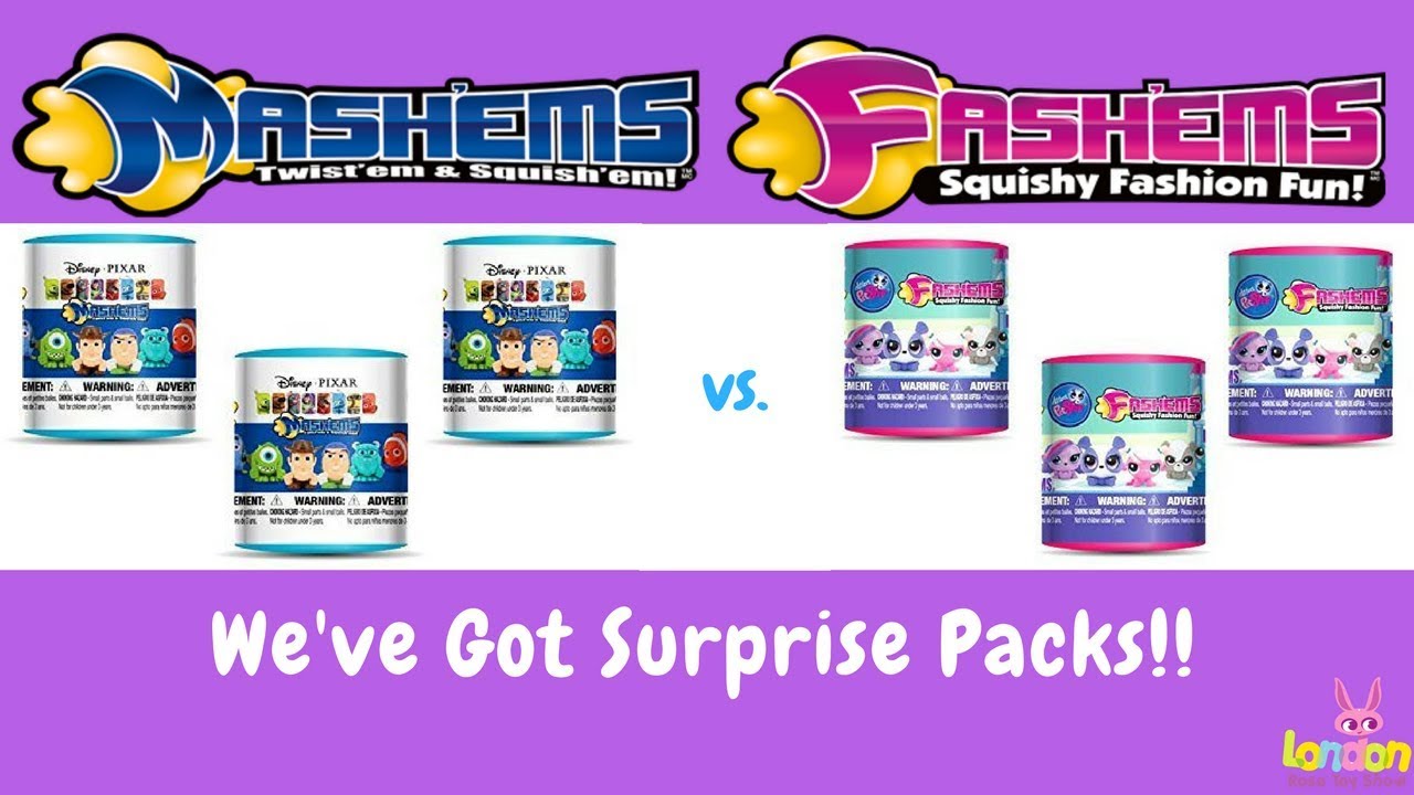 Mashems vs. Fashems!! Littlest Pet Shop, Disney Pixar Monster's Inc. & Toy Story! Frozen Elsa Fun!