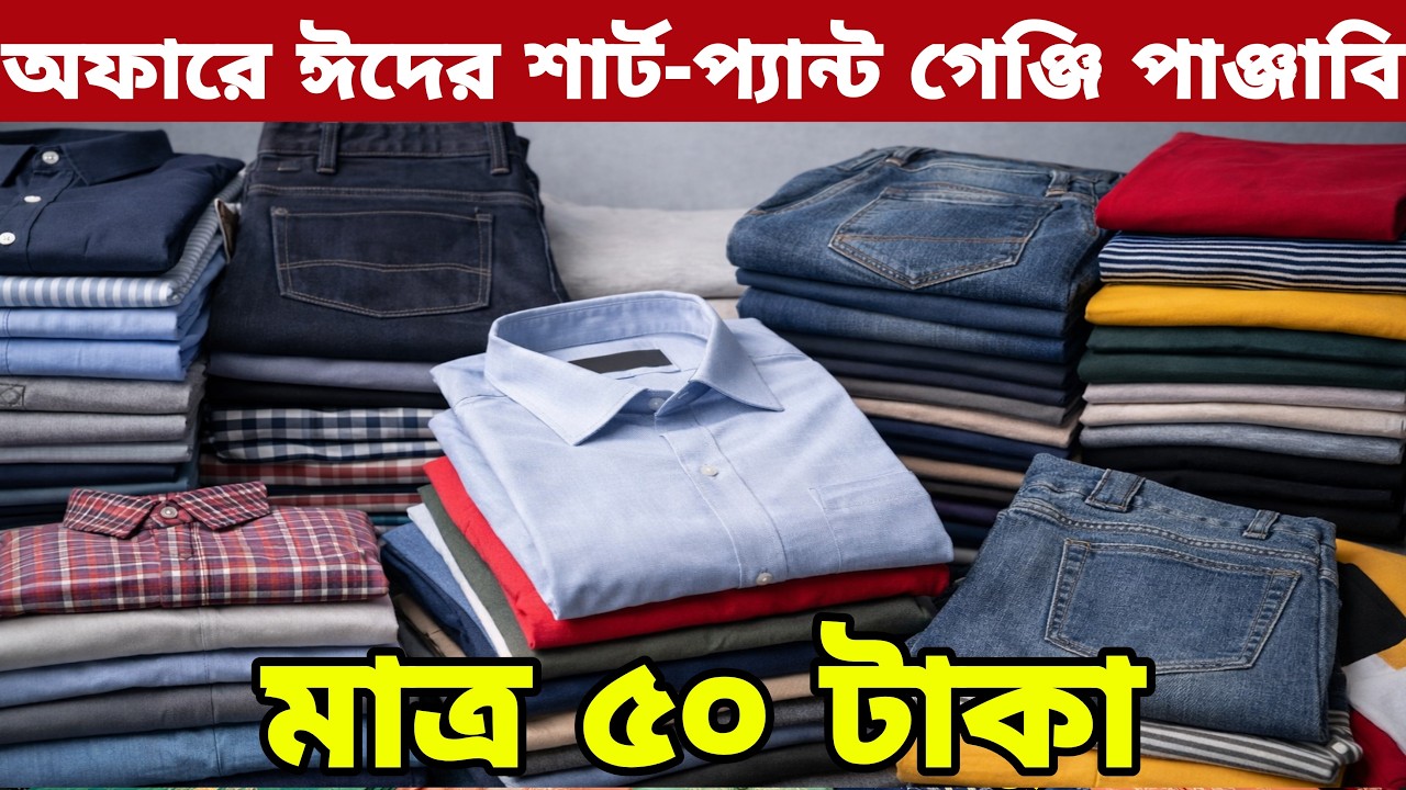 হঠাৎ কেরানীগঞ্জের গার্মেন্টস পোশাকের দাম কমে গেল  শার্ট প্যান্ট গেঞ্জি পাঞ্জাবি মাত্র ৫০ টাকা