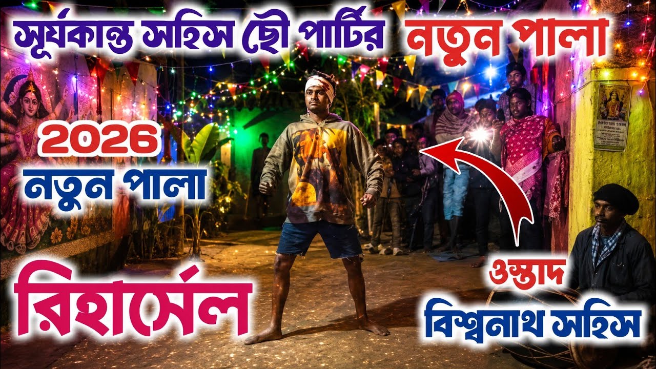 নতুন বছরের নতুন পালার রিহার্সেল ওস্তাদ সূর্য্যকান্ত সহিস // ustad Nipen sahis // YouTube purulia 