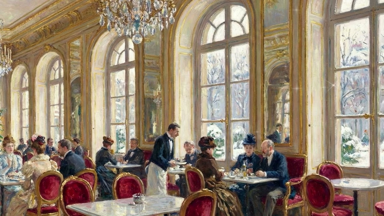 𝐖𝐈𝐍𝐓𝐄𝐑 𝐏𝐀𝐑𝐈𝐒 ☕French Jazz Café Ambience — Calm Coffee Playlist