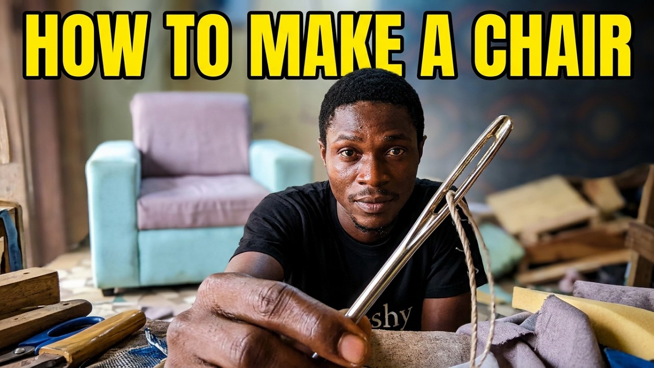 Why This Fabric Chair Costs ₦650,000 | Full DIY Build Process  #homedecor #benincity #furniture