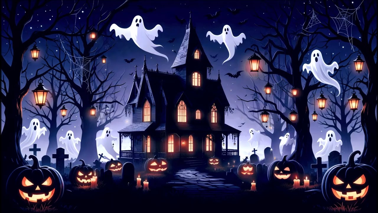 Spooky Night (Ghosts and Lanterns)