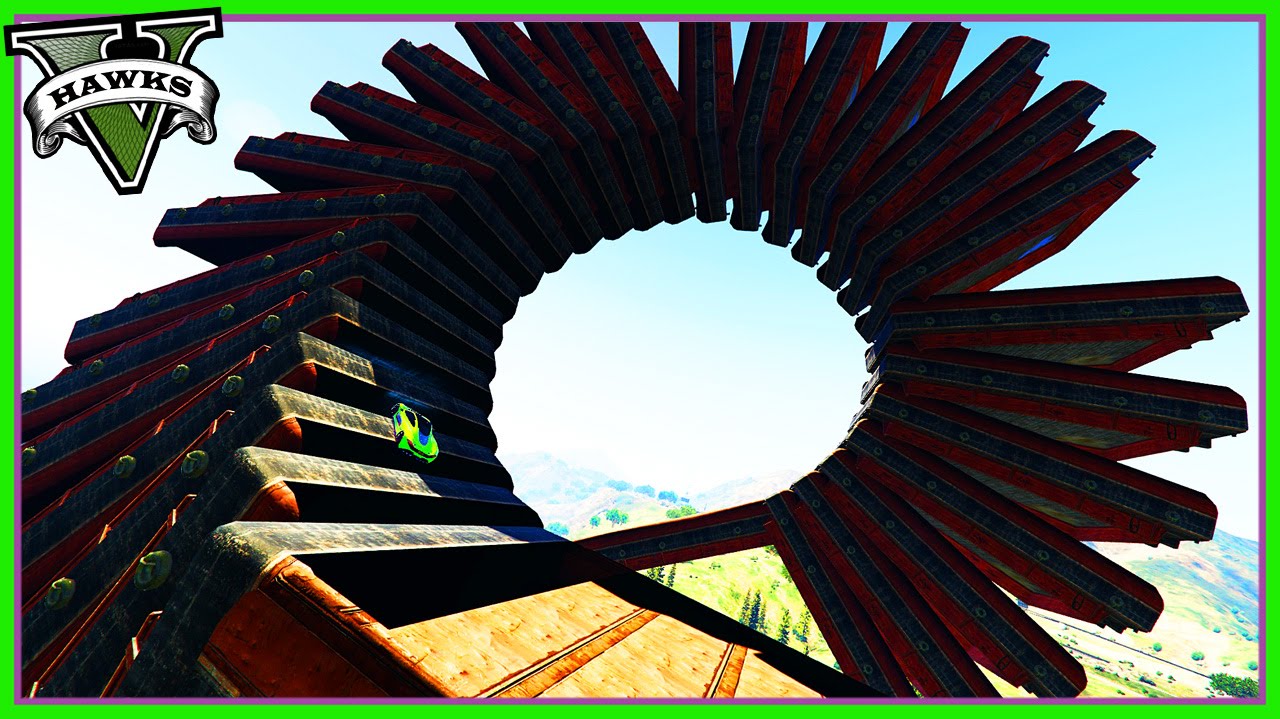 GTA 5 Custom Races - Crazy Wall n Water Stunt Line (Grand Theft Auto 5 Race Links)